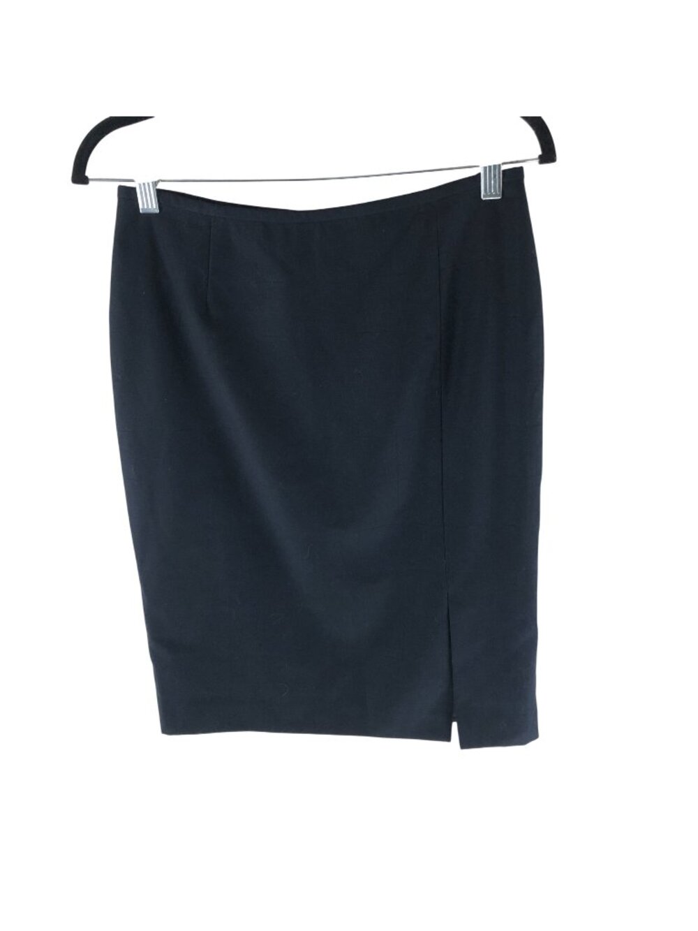 Calvin Klein Pencil Skirt Geometric Windowpane Front Slit Capsule Navy Blue 6?